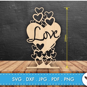 Valentines Table Decor SVG wedding Laser cut files Valentines Day decor Svg CNC files for wood Laser Cut Files laser cut template DXF