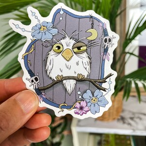 Caffeine Owl Sticker. Vinyl sticker, owl sticker, coffee sticker.