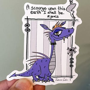 Dragon Sticker | Vinyl sticker, dragon stickers, purple sticker