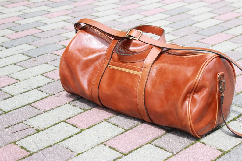 Men/'s genuine Leather Carry on Vintage Duffle Travel Gym Weekend Overnight Bag