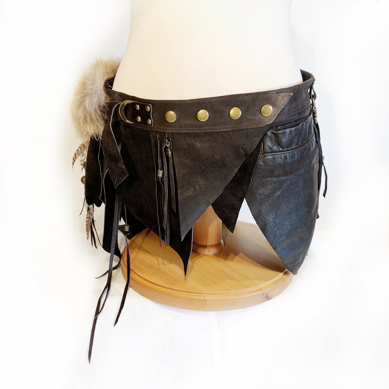 HEDDA Pocket-Belt Festival-Wear Burning man-Style Steampunk-Accessories Rave Tribal-Fushion Boho-Chic Alternative Natural-Materials Recycled