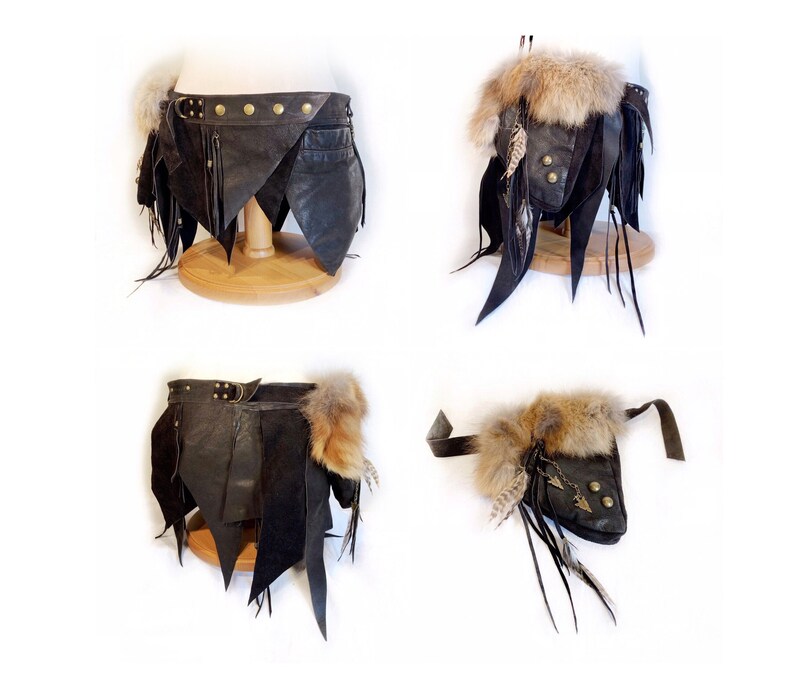 HEDDA Pocket-Belt Festival-Wear Burning man-Style Steampunk-Accessories Rave Tribal-Fushion Boho-Chic Alternative Natural-Materials Recycled