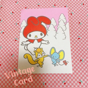 vintage Sanrio My Melody Carte de Noël 1976 Old Sanrio Papeterie Sanrio Personnage
