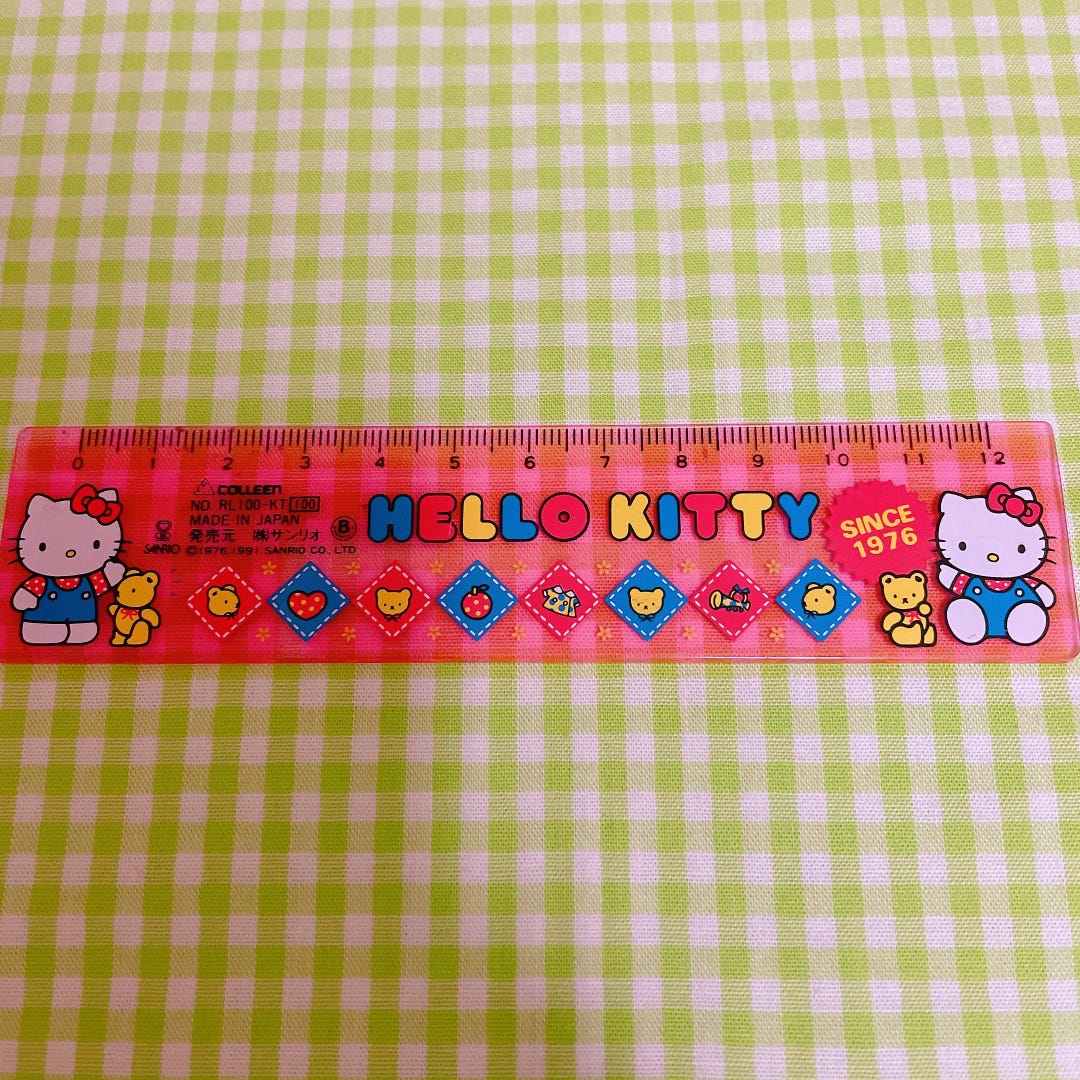 Hello Kitty Ruler Designs Vintage '90s Sanrio Character Hello Kitty School Ruler - Etsy