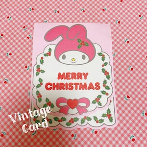 vintage Sanrio My Melody Carte de Noël 1976 Old Sanrio Papeterie Sanrio Personnage