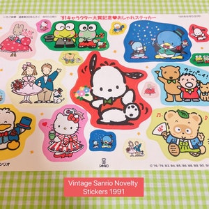 Vintage '90s Sanrio Characters Novelty Sticker Sheet - Etsy
