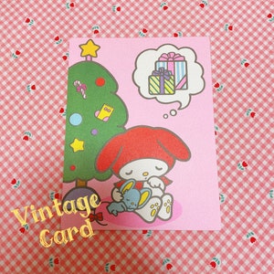 vintage Sanrio My Melody Carte de Noël 1976 Old Sanrio Papeterie Sanrio Personnage