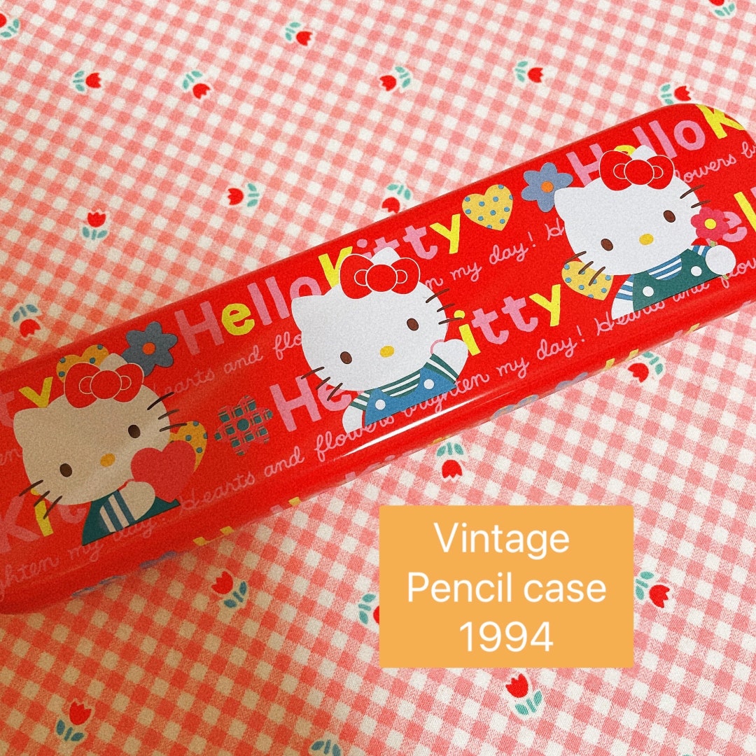 Vintage Hello Kitty Tin Pencil Case Vintage Sanrio Stationery Etsy