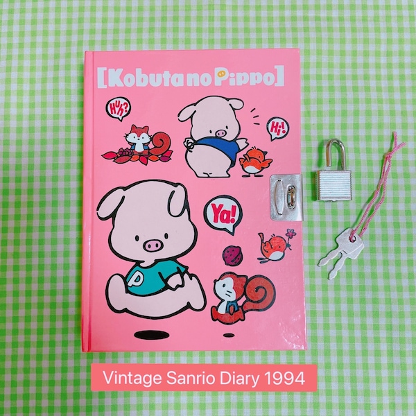 Vintage Sanrio Pig Kobuta no Pippo Diary '90s | Sanrio Notebook Planner Journal Memo Paper Vintage Sanrio Stationery