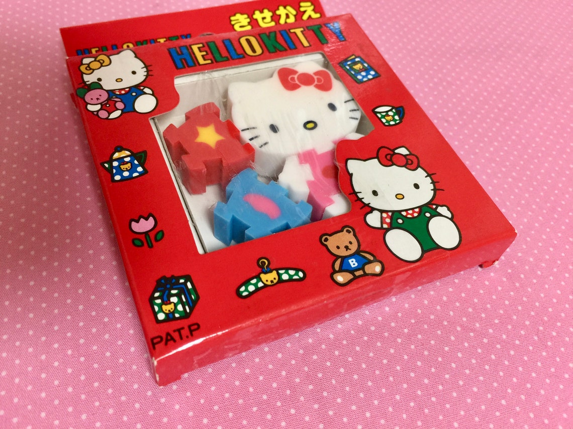 Vintage Hello Kitty Eraser Retro Sanrio Erasers Kawaii Etsy