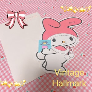Cartolina di Natale vintage Sanrio My Melody 1976 Vecchio personaggio Sanrio di cancelleria Sanrio