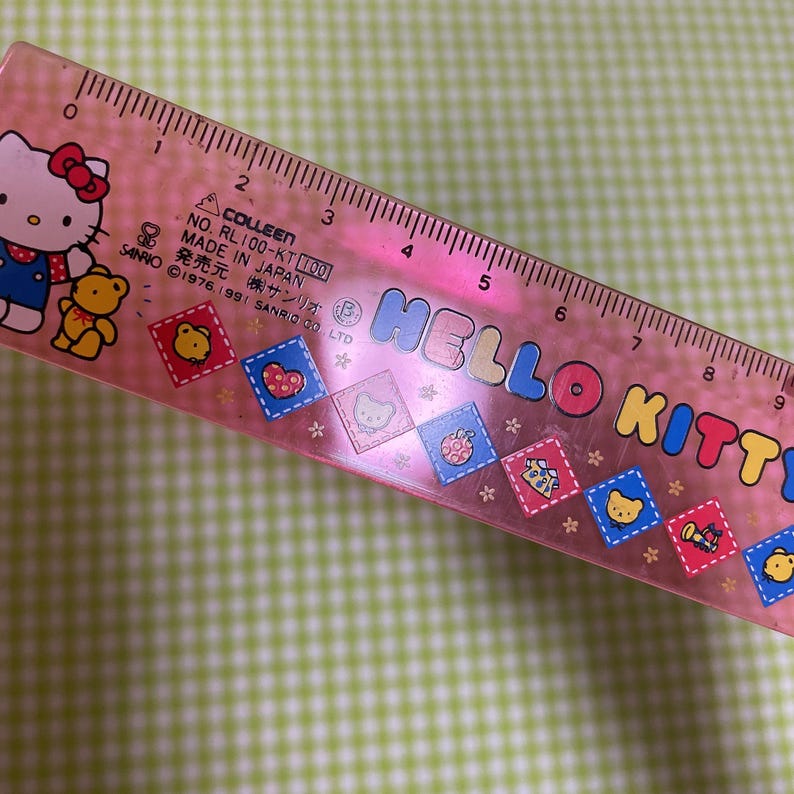 Hello Kitty Ruler Designs Vintage '90s Sanrio Character Hello Kitty School Ruler - Etsy