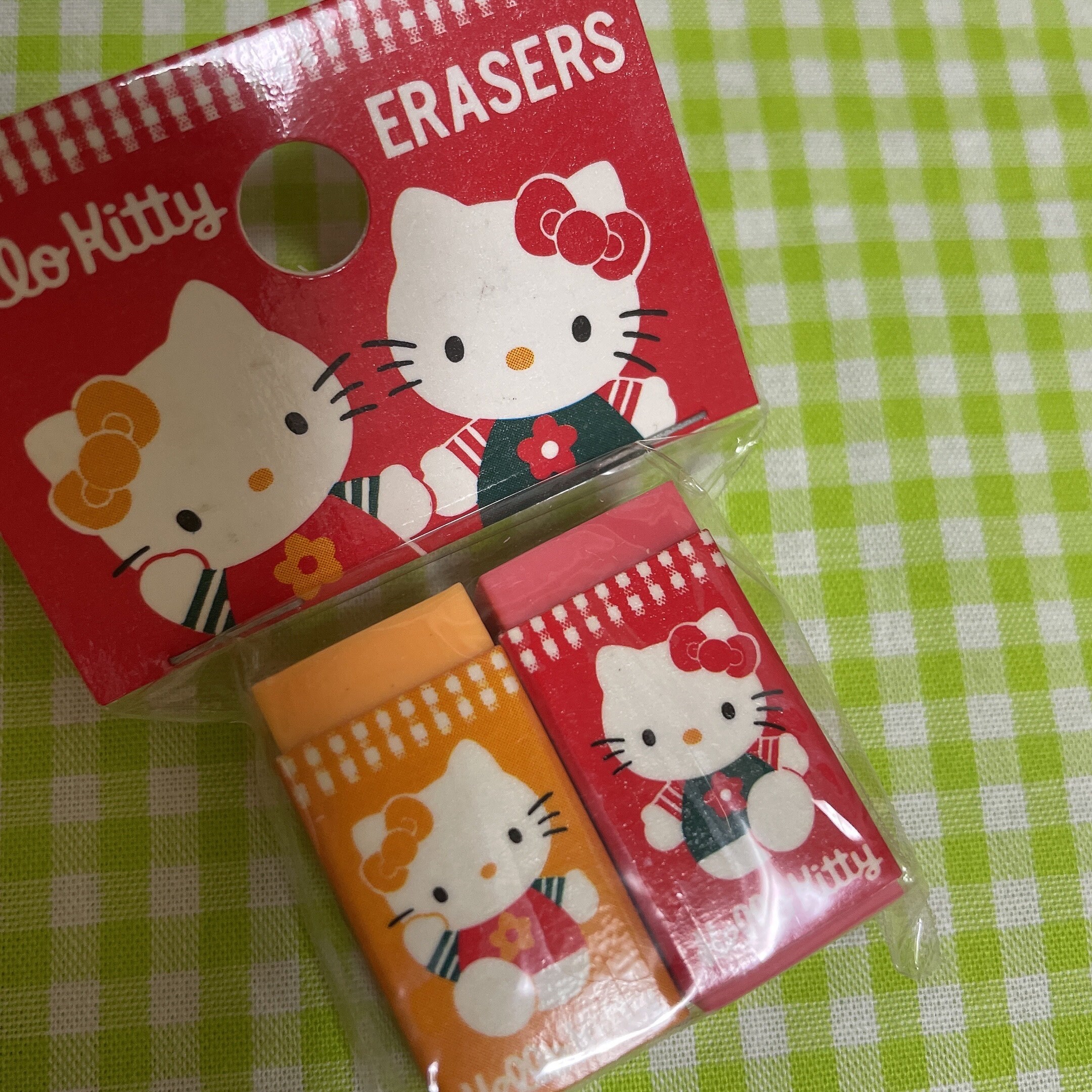 Vintage '90s Sanrio Character Hello Kitty Eraser Set - Etsy