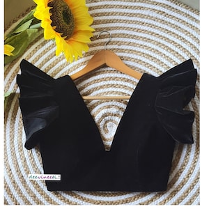 Velvet ruffle top new arrivals