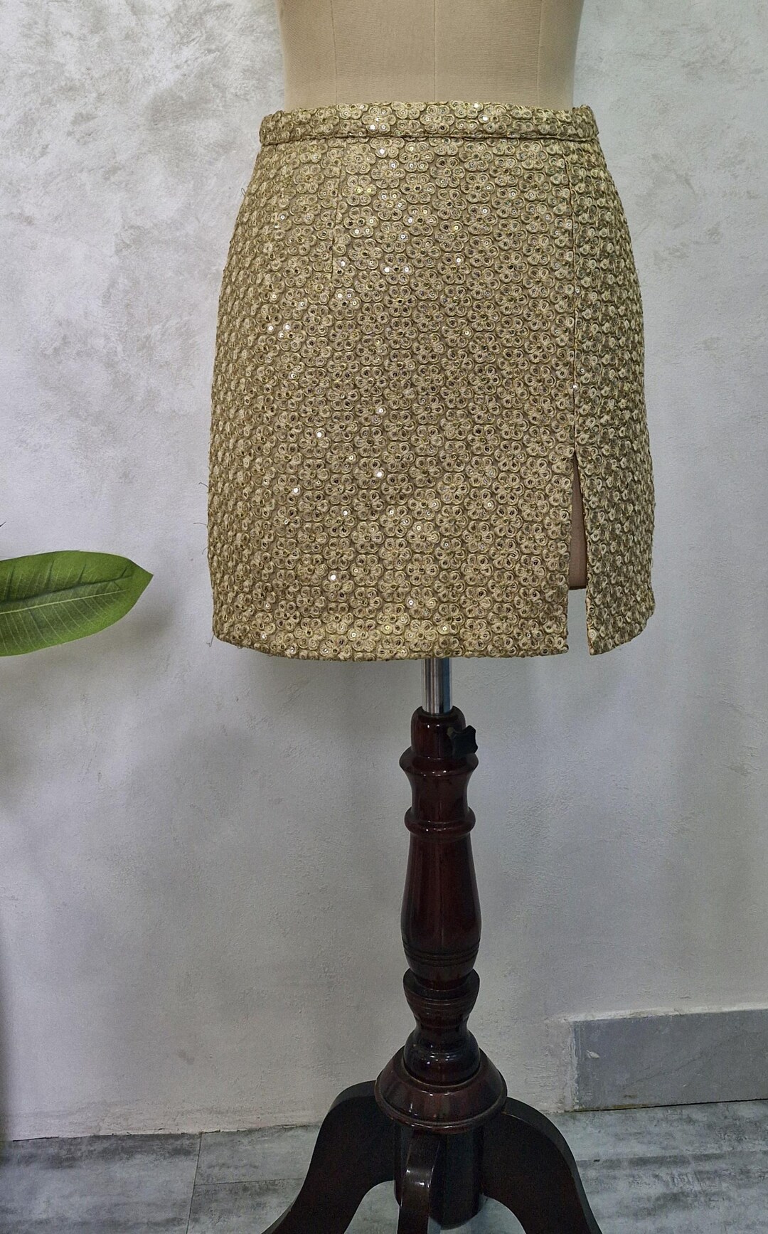 Made to Order Indian Embroidered Gold Short Skirt DVBW_006 Etsy — free download