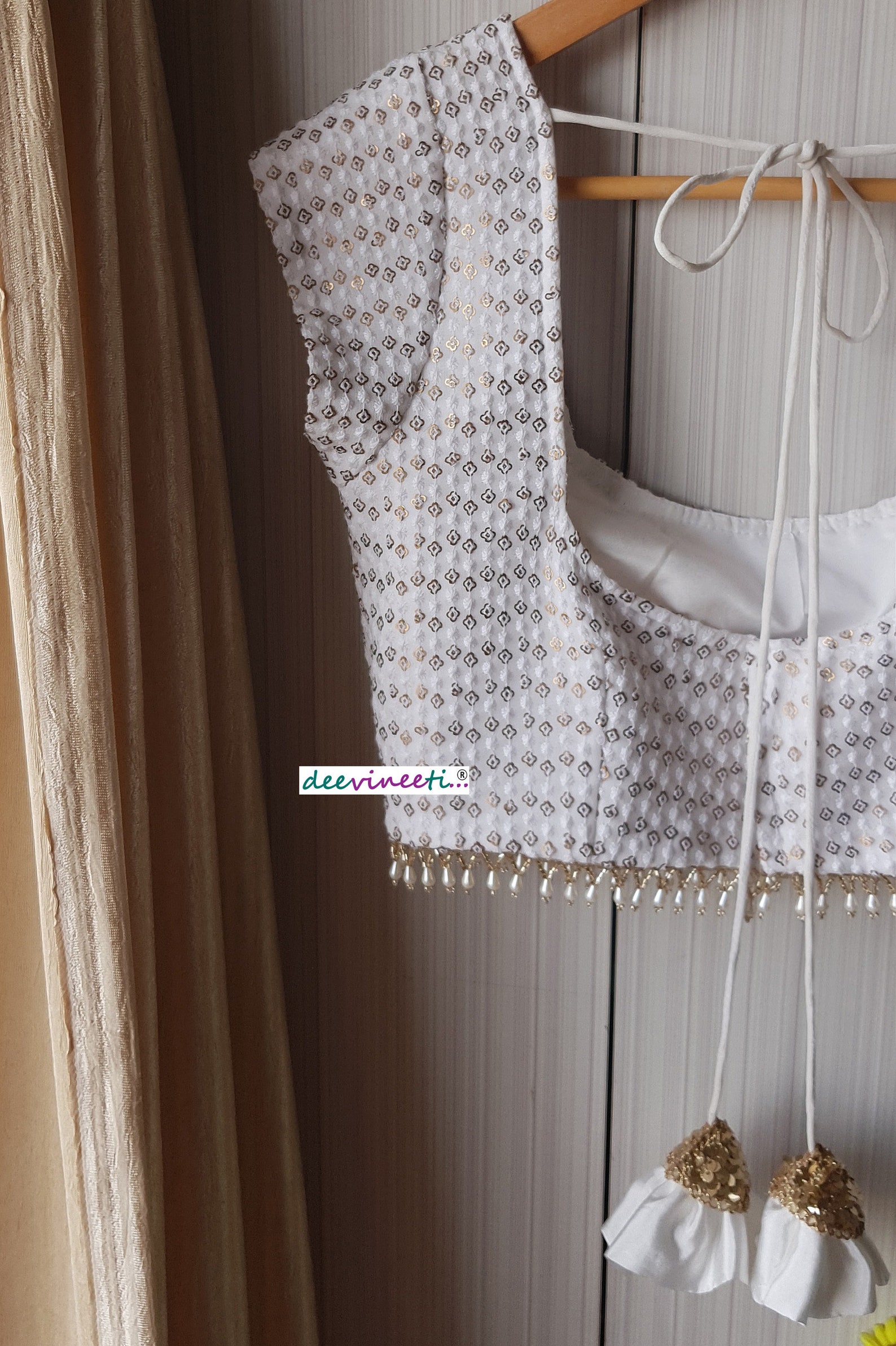 Made to Order Indian Thread Embroidered White Georgette Saree - Etsy