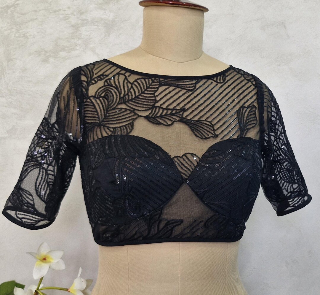 Soft Black Boho Print Blouse India Made main image 0