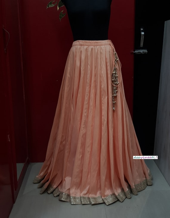 Made to Order Indian Blended Raw Silk Lehenga Skirt for Wedding Bridesmaid Skirt Maxi Skirt