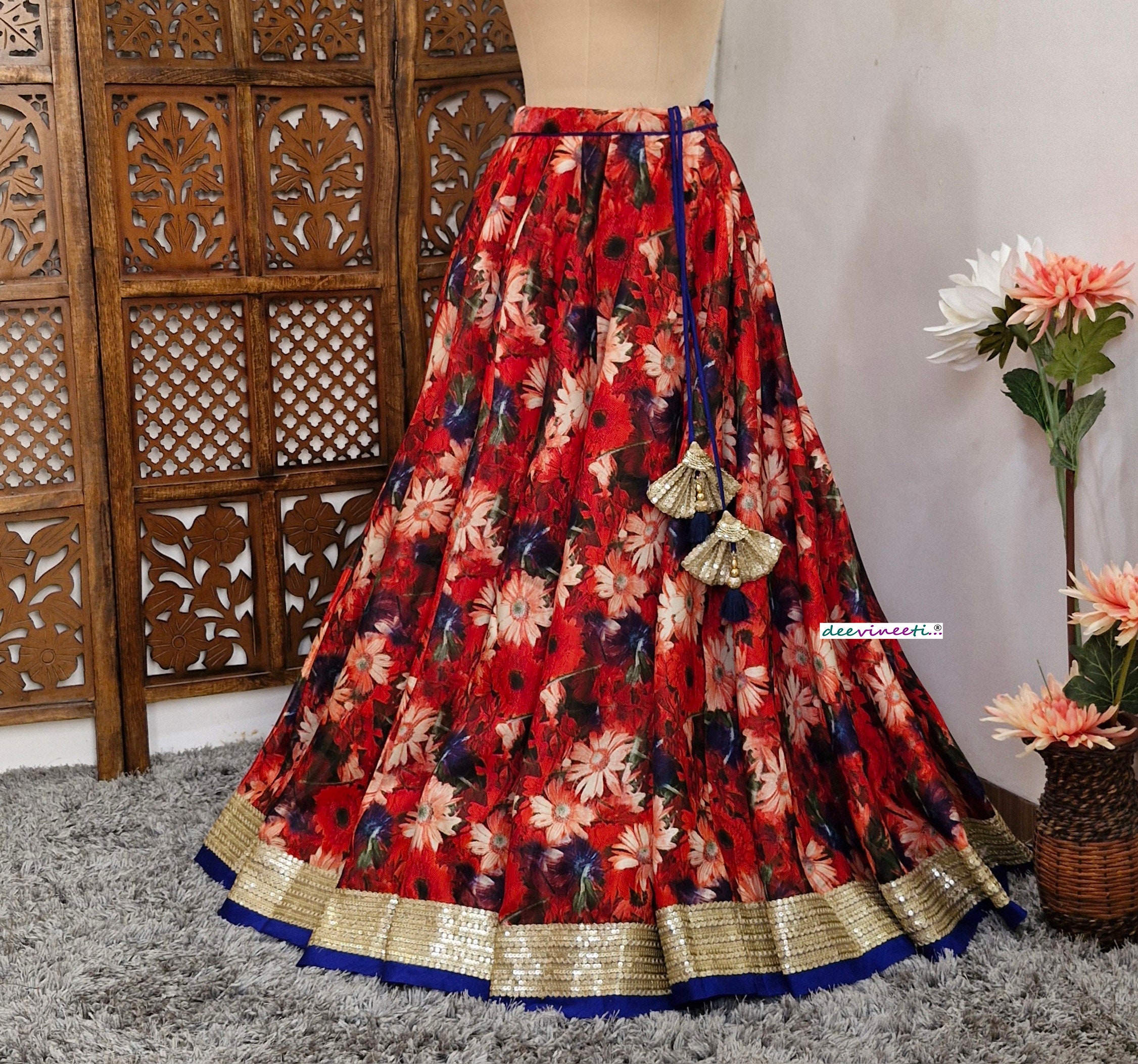 Floral long skirt indian outlet