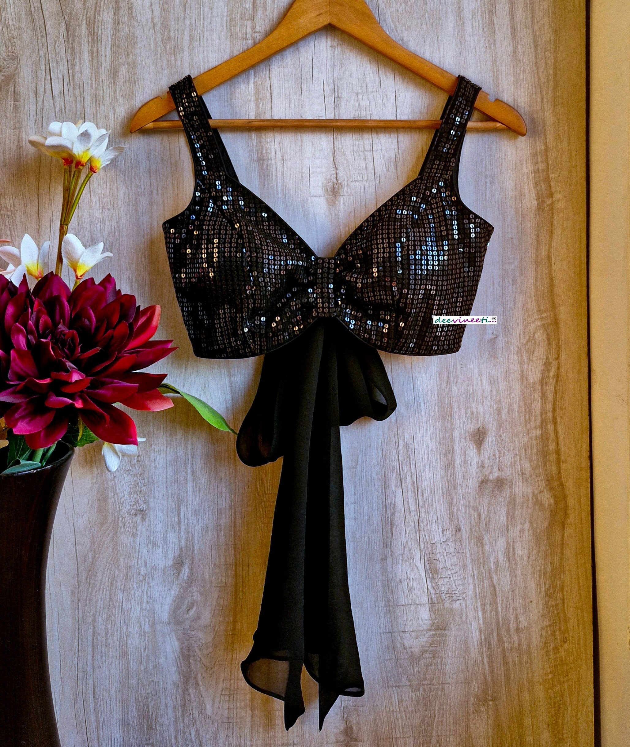 sparkly black blouse