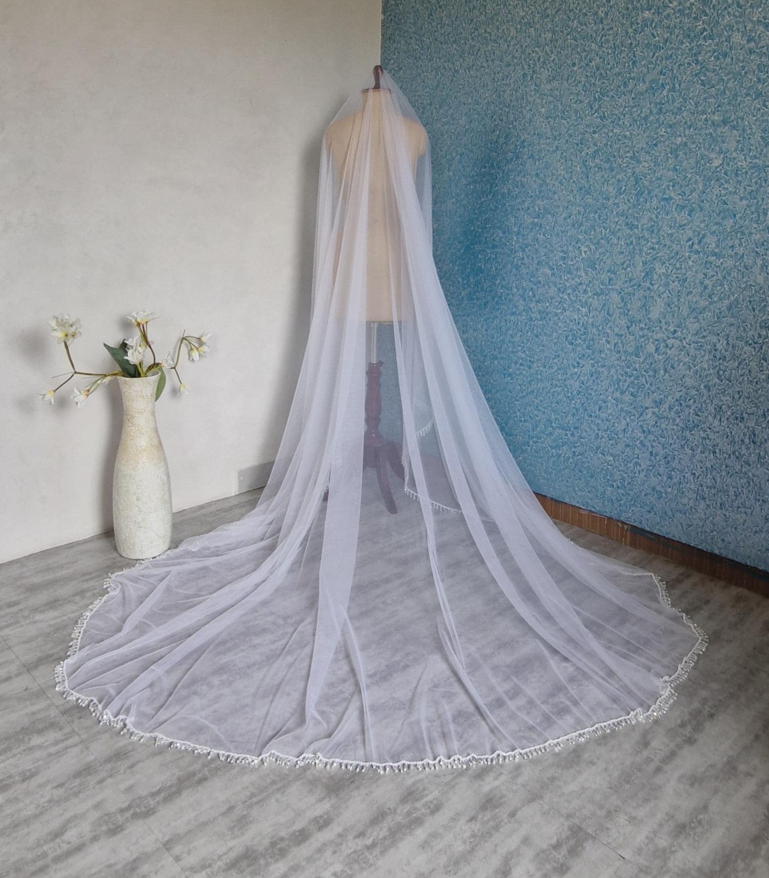 Made to Order White Tulle Wedding Veil DVDUP_0076 - Etsy