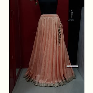 Made to Order Indian Blended Raw Silk Lehenga Skirt for Wedding Bridesmaid Skirt Maxi Skirt DVLS_014.