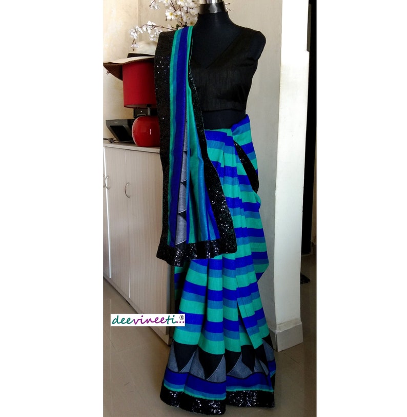 Indian Multicolor Bhagalpuri Silk Saree Sari with Custom Made Bl Indian Multicolor Bhagalpuri Silk Saree Sari with Custom Made Bl