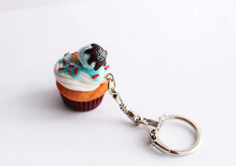 Sweet cupcake keychain ice cream Keychain Cute Miniature food Etsy