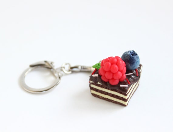 Keychain Cake Keychain With Miniature Food Fake Mini Food Etsy