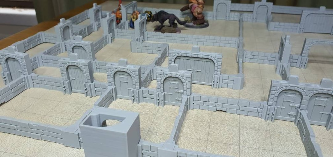 D&D Dungeon Walls Diamondlock Modular Low Brick Dnd 3d Printed - Etsy