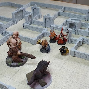 Diamondlock D&D Dungeon Walls Advanced Pack 15mm High Dungeons and Dragons Pathfinder Terrain