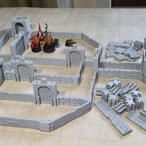 Diamondlock D&D Dungeon Walls Standard Pack 15mm High Dungeons and Dragons Pathfinder Terrain Tile