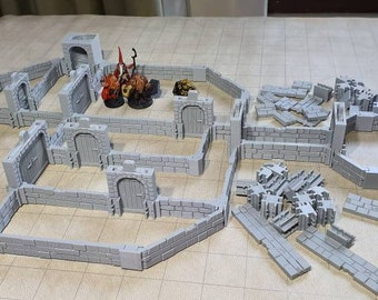 Diamondlock D&D Dungeon Walls Standard Pack 15mm High Dungeons and Dragons Pathfinder Terrain Tile