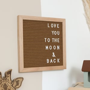 Quadro de mensagens de feltro marrom escuro personalizado, tom neutro, decoração de parede para cozinha - 10x10, escolha sua cor
