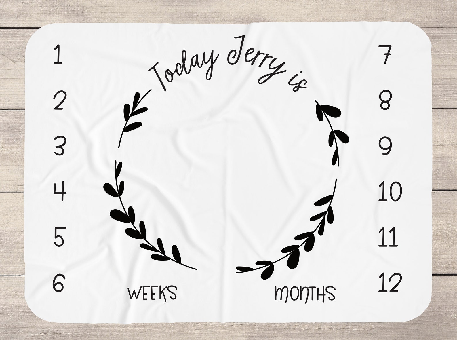 Simple Milestone Blanket Baby Age Blanket Black and White | Etsy
