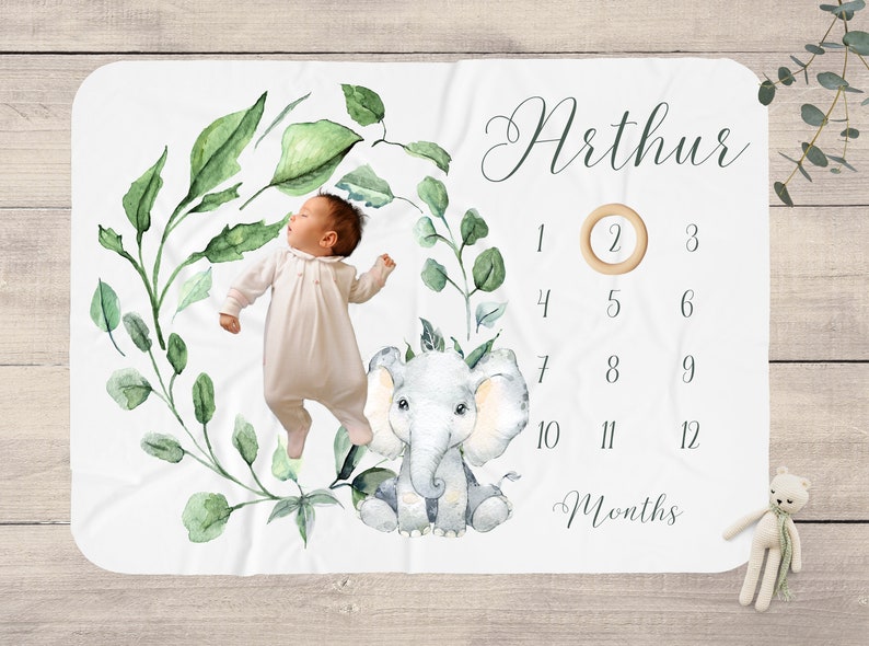 Elephant Milestone Blanket Elephant Milestone Mat Baby Age Etsy UK