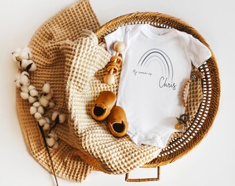 Pregnancy Announcement Baby Vest - Rainbow Baby Vest - Hello World Baby Vest - My Name Is Baby Vest - Unique Baby Grow - Newborn Present