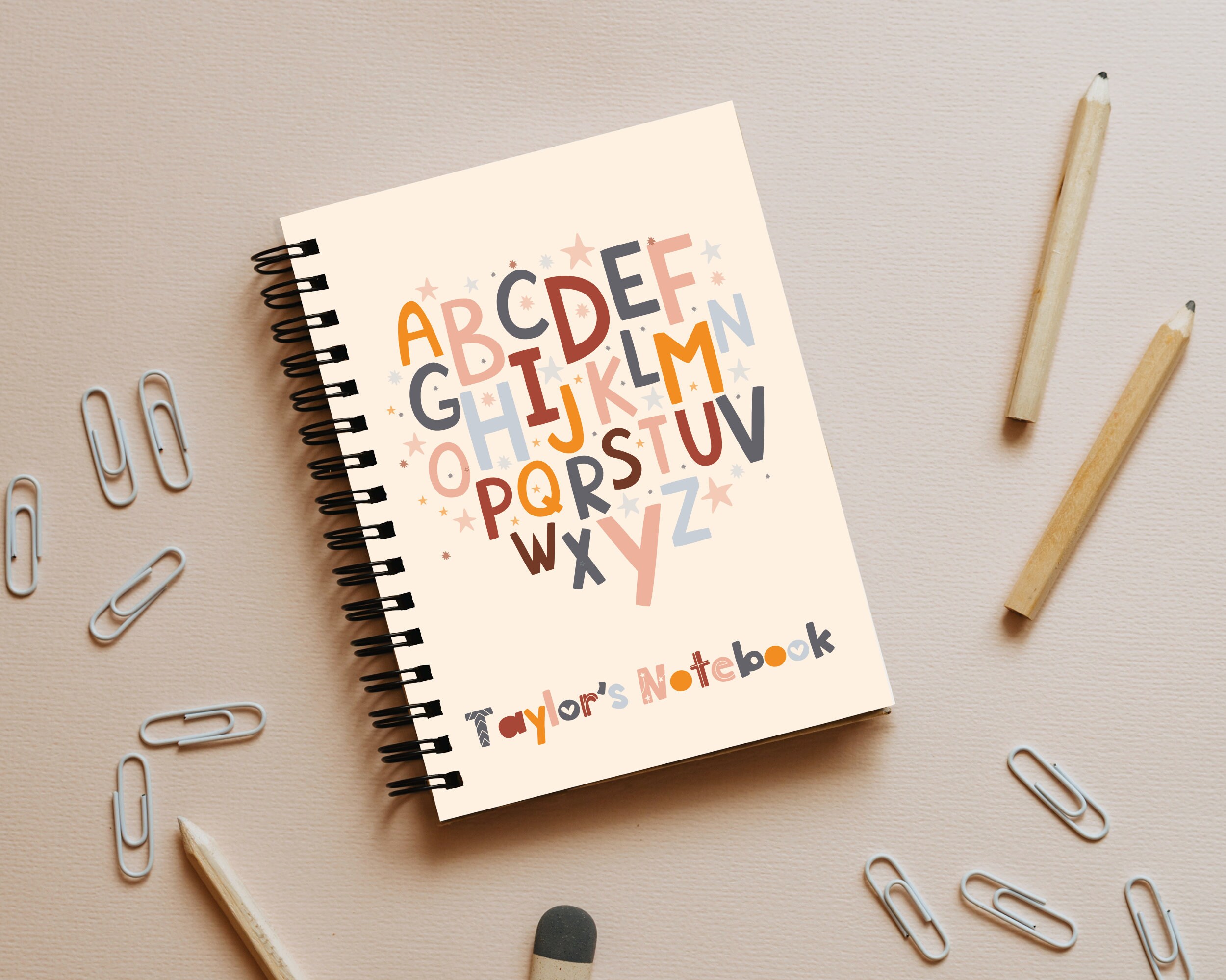 Personalised Children Notebook Kids ABC Book Alphabet Etsy