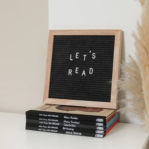Tablero de letras de fieltro negro - Tablero de mensajes de madera cuadrado para la cocina de la guardería del niño o la decoración del hogar - Nuevo regalo para el hogar