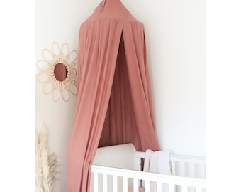 Coral Baby Canopy Tent, Baby Room Bed Curtain, Playroom or Nursery Decor, Reading Nook Bed Decoration