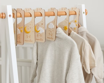 0-24 Months Wooden Baby Clothes Dividers, Closet Organizer, Nursery Wardrobe Organisation, Gender Neutral Nursery, Baby Shower Gift