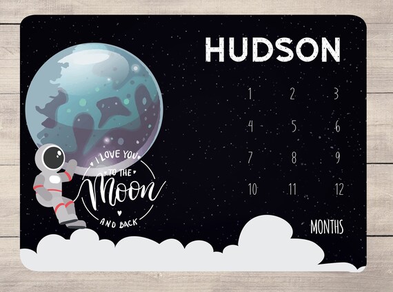 Love you to the moon and back baby milestone blanket hotsell