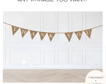 Thank You Bunting - Bunting Pattern - Party Banners - School Banner - Fall Decoration - Holiday Banner - Classroom Decoration - Pennant Flag