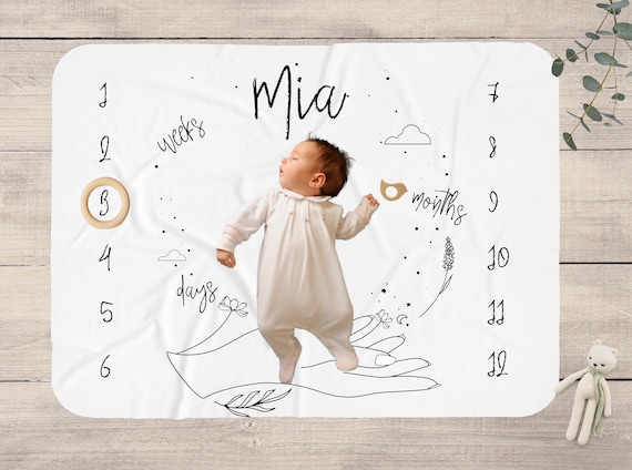 Etsy baby cheap month blanket