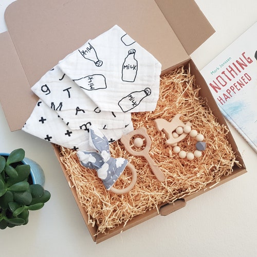 Personalized Baby Boy Hat Set Monochrome Black Gray Etsy