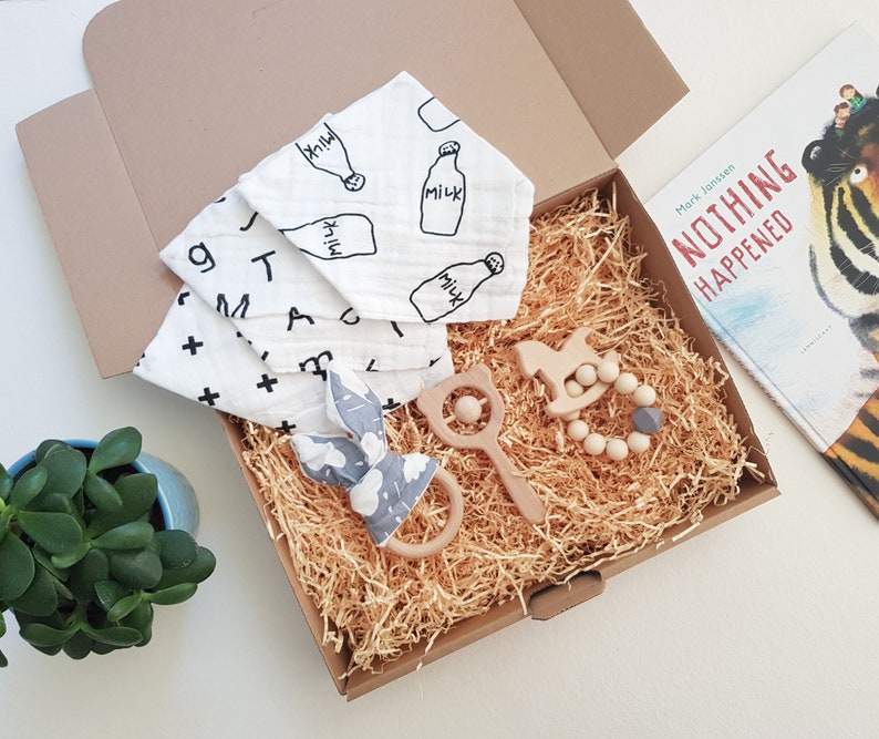 Baby Boy Gift Set New Born Boy Gift Box Monochrome Baby Etsy UK