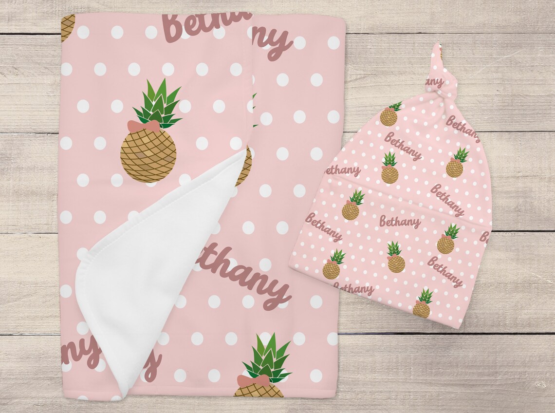 Pineapples Baby blanket Personalized Baby Blanket Pineapple Etsy