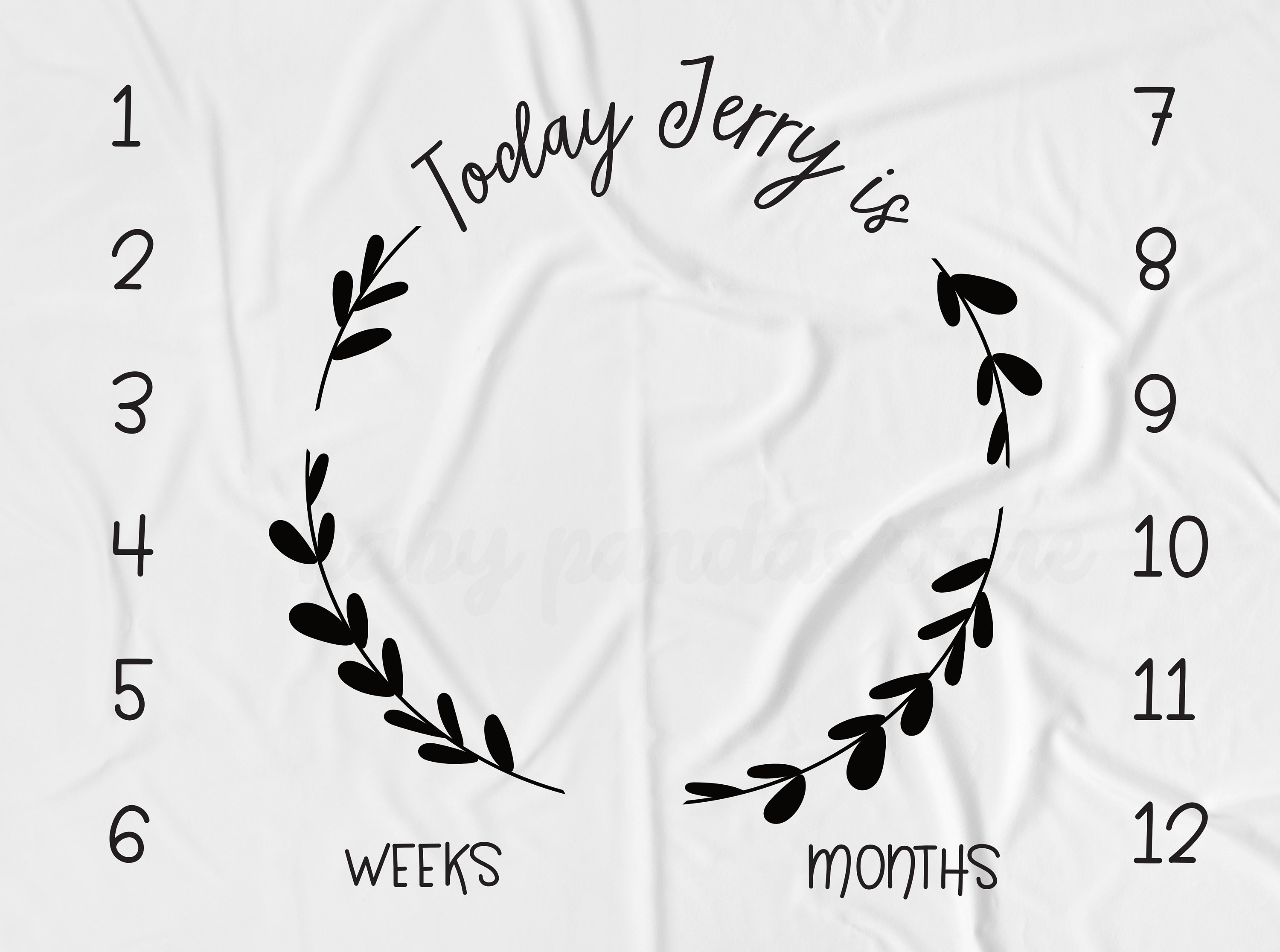 Simple Milestone Blanket Baby Age Blanket Black and White Etsy