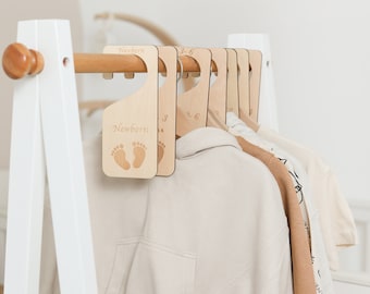 Diviseurs mignons de vêtements de bébé, organisateur de placard en bois, organisation de vêtements de pépinière, décor de pépinière durable, cadeau de douche de bébé