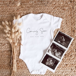 Coming Soon Baby Vest - Pregnancy Announcement Baby Grow - Personalised Baby Bodysuit - Baby Announcement Romper - Baby Boy Romper
